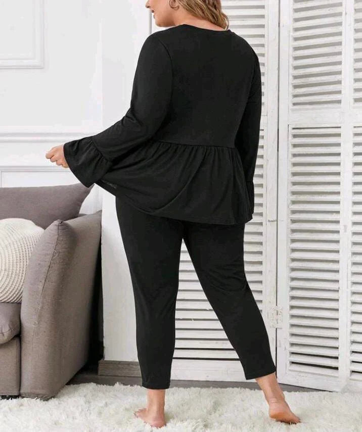 PLUS SIZE FRILL LOUNGE WEAR