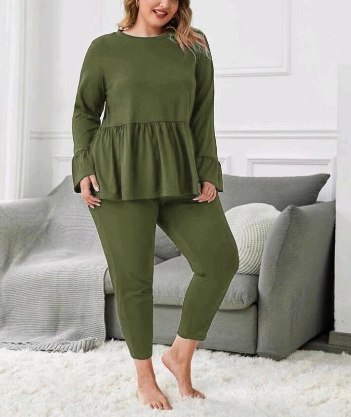 PLUS SIZE FRILL LOUNGE WEAR