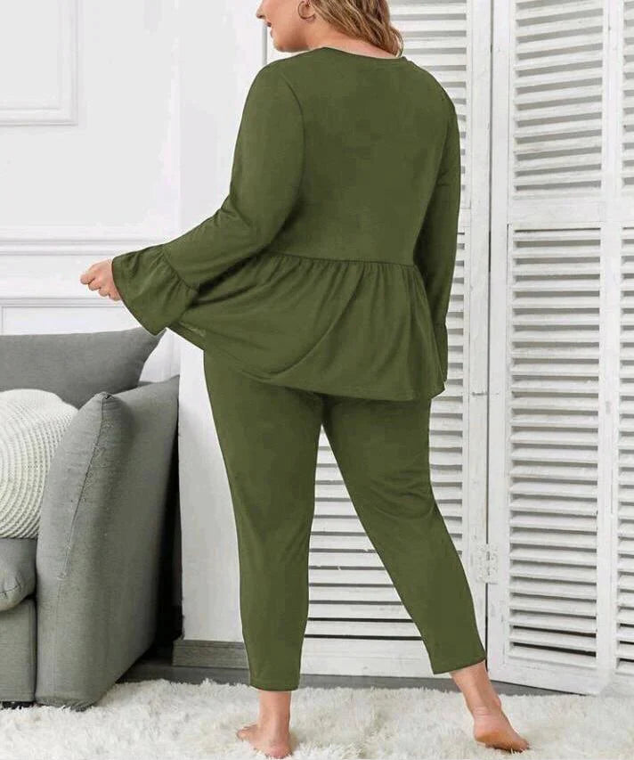 PLUS SIZE FRILL LOUNGE WEAR