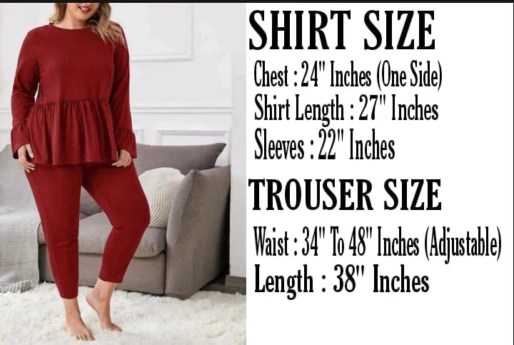 PLUS SIZE FRILL LOUNGE WEAR